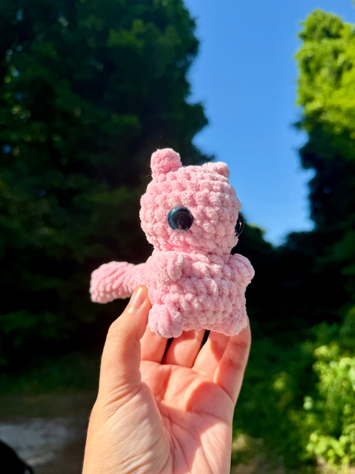 Mini Crochet Pink Cat Plushie