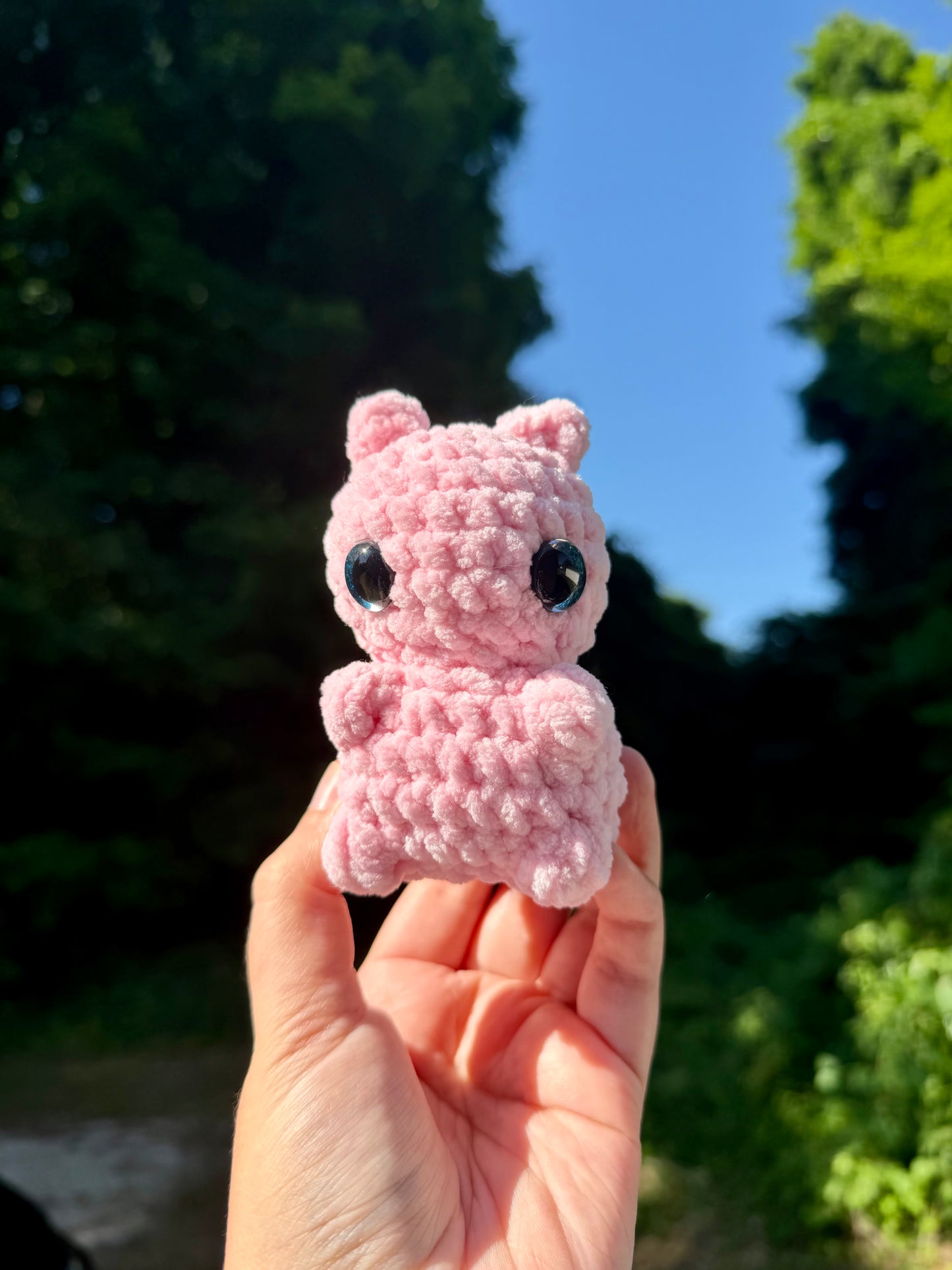 Mini Crochet Pink Cat Plushie
