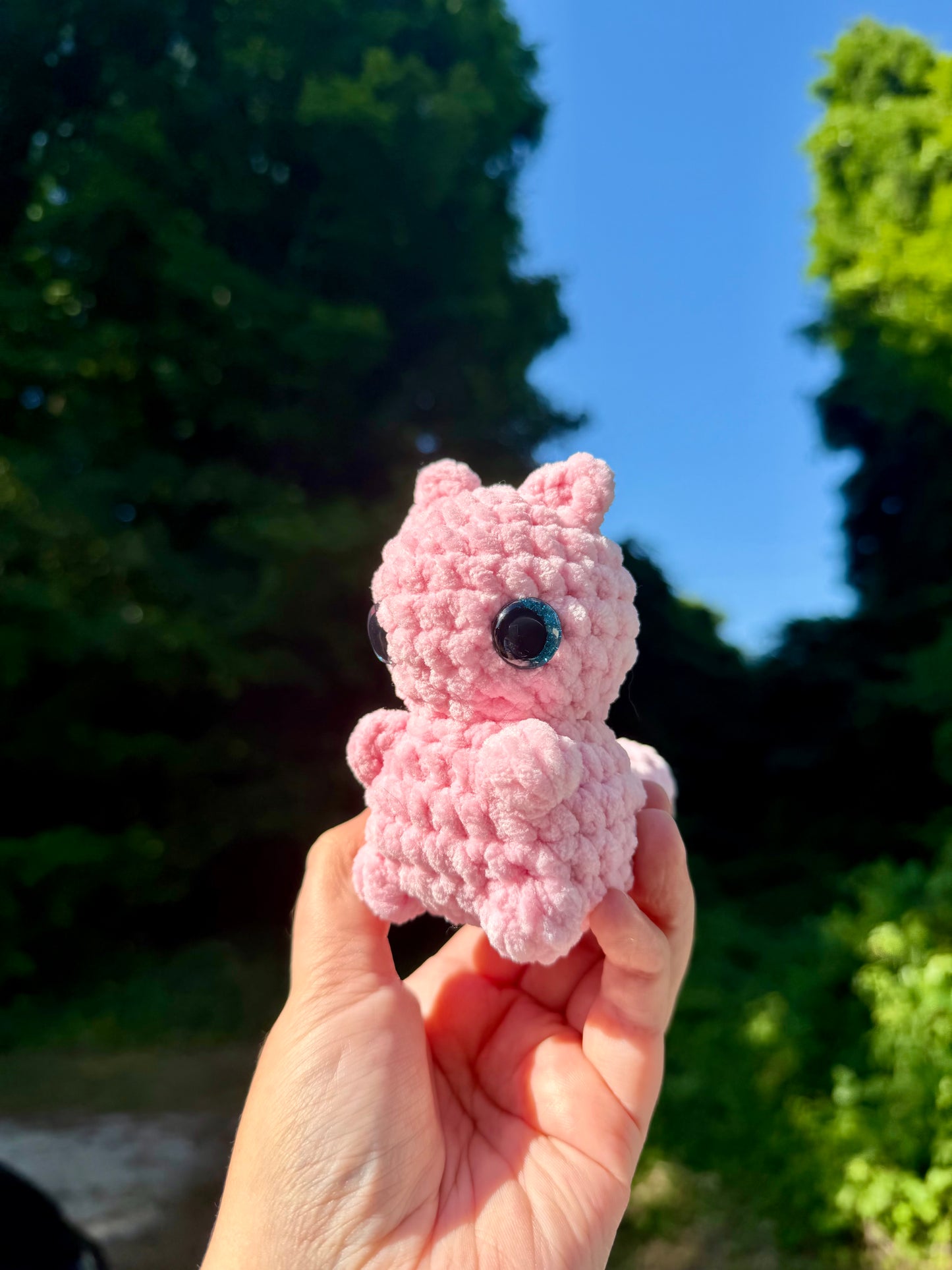 Mini Crochet Pink Cat Plushie