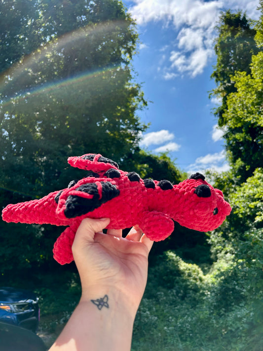 Red and Black Dragon Plushie